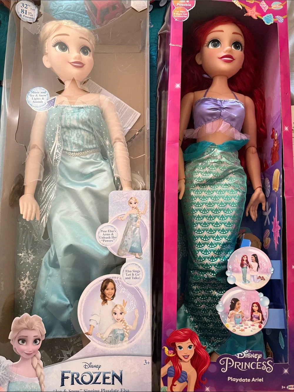 Disney Frozen Elsa & Disney Princess Ariel Playset Dolls - playdate version